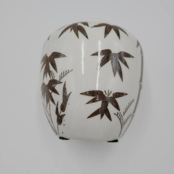 Art Pottery Stoneware Vase With Bamboo Print Clear Glaze - Picture 6 of 8